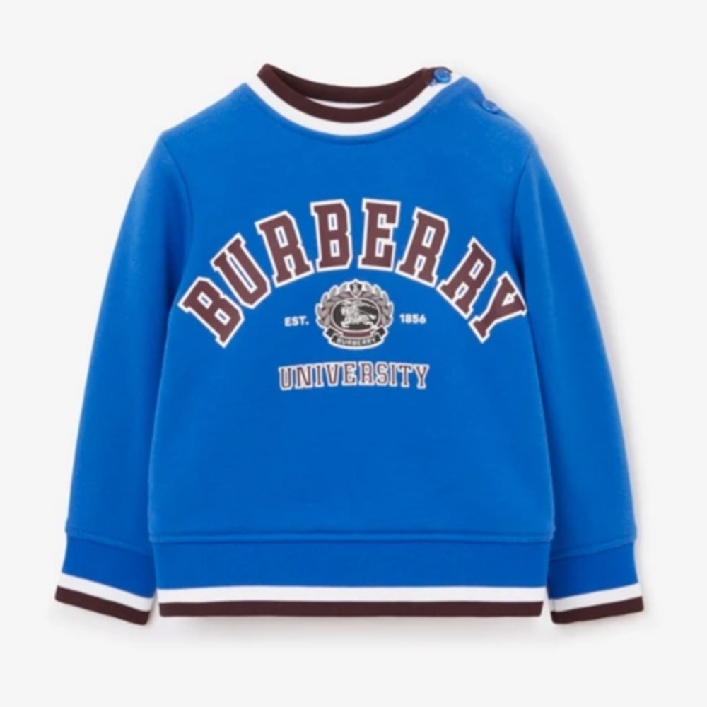 Burberry Kids logo-print cotton sweatshirt Size 8 . Read Description.